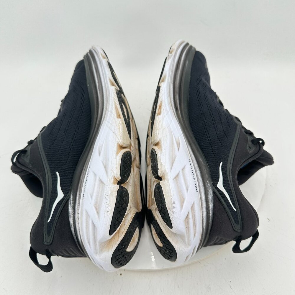 Hoka One One Bondi 8 Women Size 9.5B 1127952 BWHT Black White Running Shoes - Picture 6 of 11